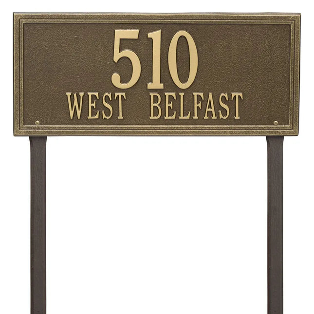 Personalized Double Line Large Lawn Address Plaque - 2 Line
