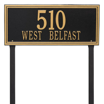 Personalized Double Line Large Lawn Address Plaque - 2 Line