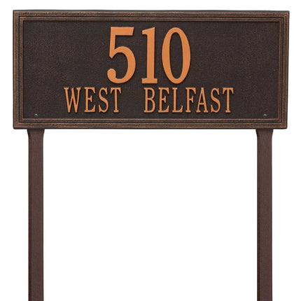 Personalized Double Line Large Lawn Address Plaque - 2 Line