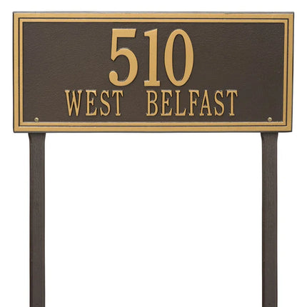 Personalized Double Line Large Lawn Address Plaque - 2 Line