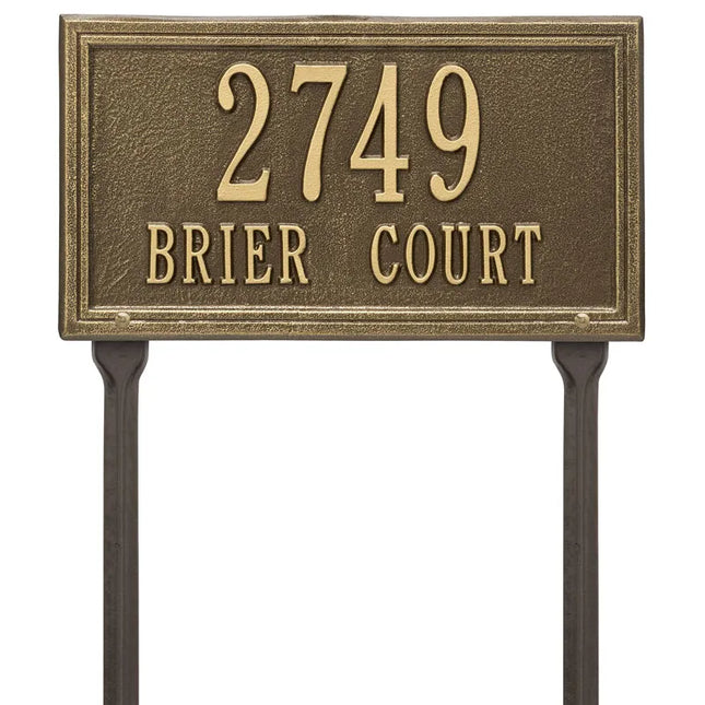 Personalized Double Lawn Address Plaque - 2 Line