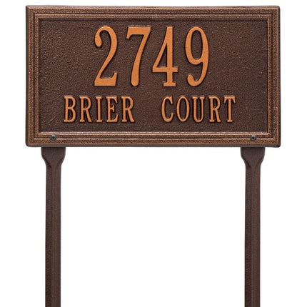 Personalized Double Lawn Address Plaque - 2 Line