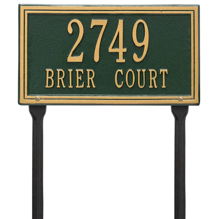 Personalized Double Lawn Address Plaque - 2 Line