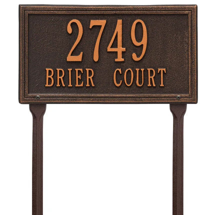 Personalized Double Lawn Address Plaque - 2 Line