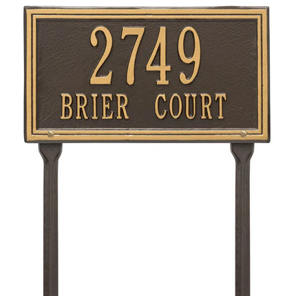 Personalized Double Lawn Address Plaque - 2 Line
