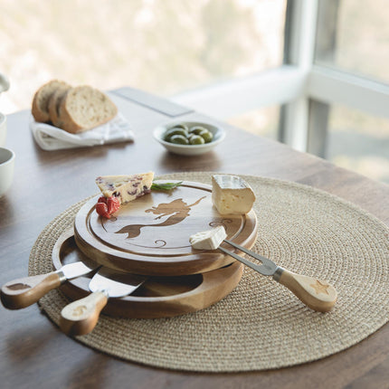 Little Mermaid - Acacia Brie Cheese Cutting Board & Tools Set