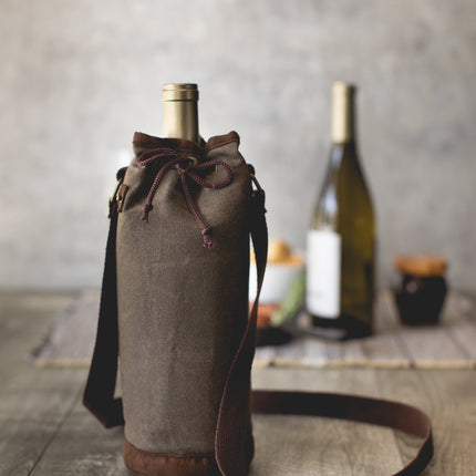 Waxed Canvas Wine Tote