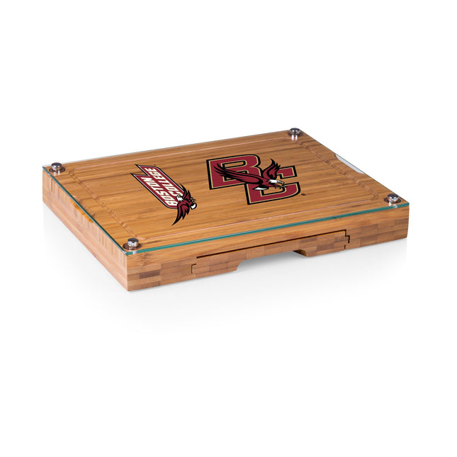 Boston College Eagles Glass Top Cheese Cutting Board & Tools Set