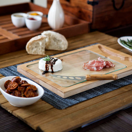 Icon Glass Top Cutting Board & Knife Set