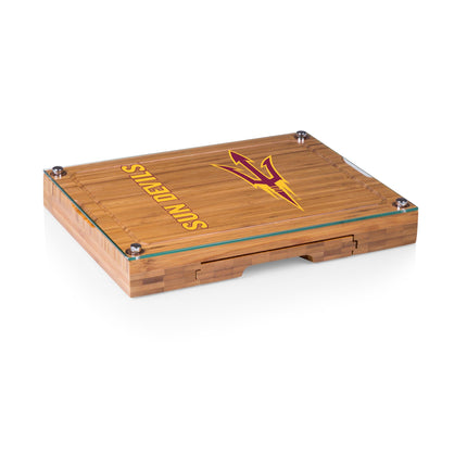Arizona State Sun Devils Glass Top Cheese Cutting Board & Tools Set
