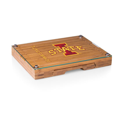 Iowa St Cyclones Concerto Glass Top Cheese Cutting Board & Tools Set