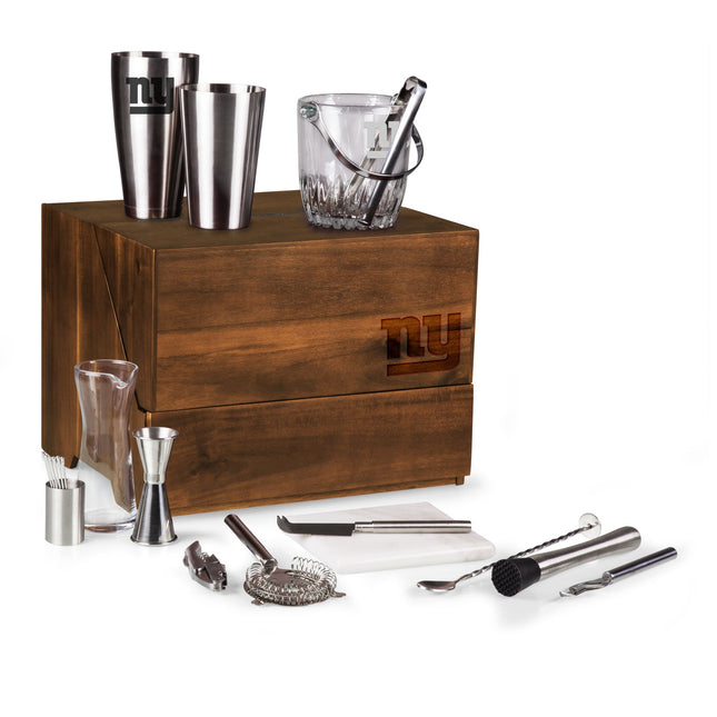 New York Giants Madison Acacia Tabletop Bar Set