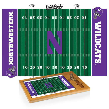 Northwestern Wildcats Football Field Cutting Board & Knife Set