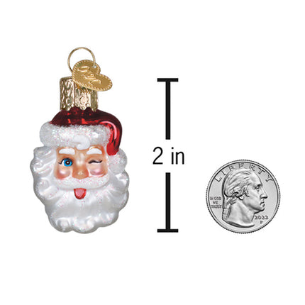 Mini Winking Santa Ornament