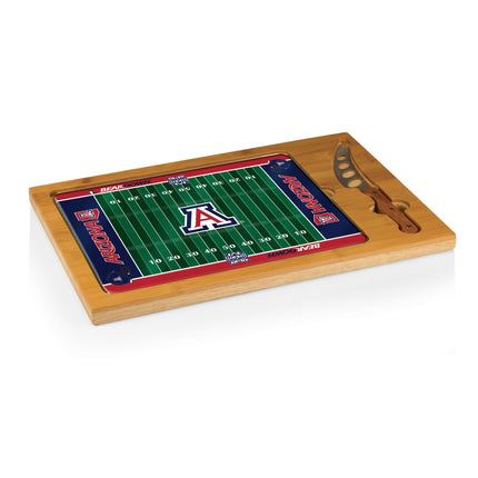 Arizona Wildcats Football Field Glass Top Cutting Board & Knife Set