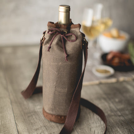 Waxed Canvas Wine Tote