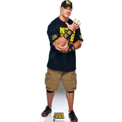 John Cena Navy and Gold Shirt On WWE Cardboard Cutout