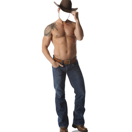 Shirtless Cowboy Standin Cardboard Cutout