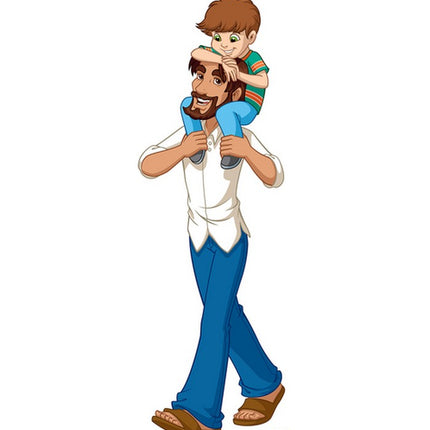 Jesus in Jeans with Child Creative for Kids Cardboard Cutout