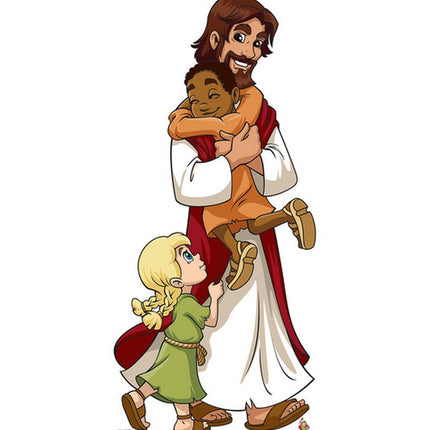 Jesus with Children Creative for Kids Cardboard Cutout
