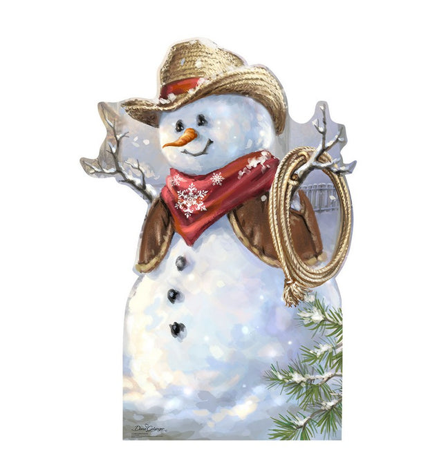 Cowboy Snowman Dona Gelsinger Art Cardboard Cutout