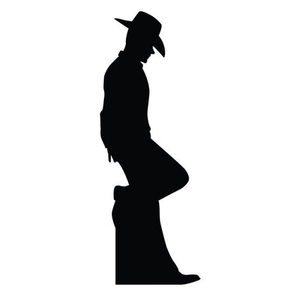 Cowboy Leaning Silhouette Cardboard Cutout