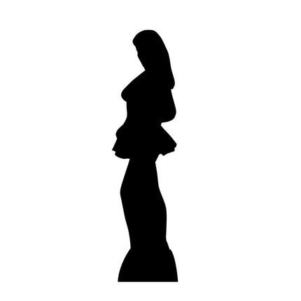 Woman Side Profile Silhouette Cardboard Cutout