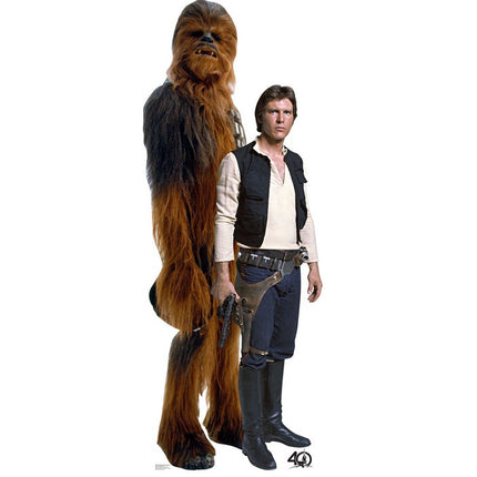 Han Solo and Chewbacca Star Wars 40th Cardboard Cutout