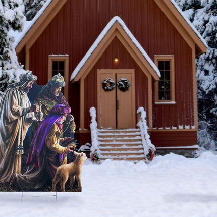 LifeSize Three Wise Men Outdoor Coroplast Sign