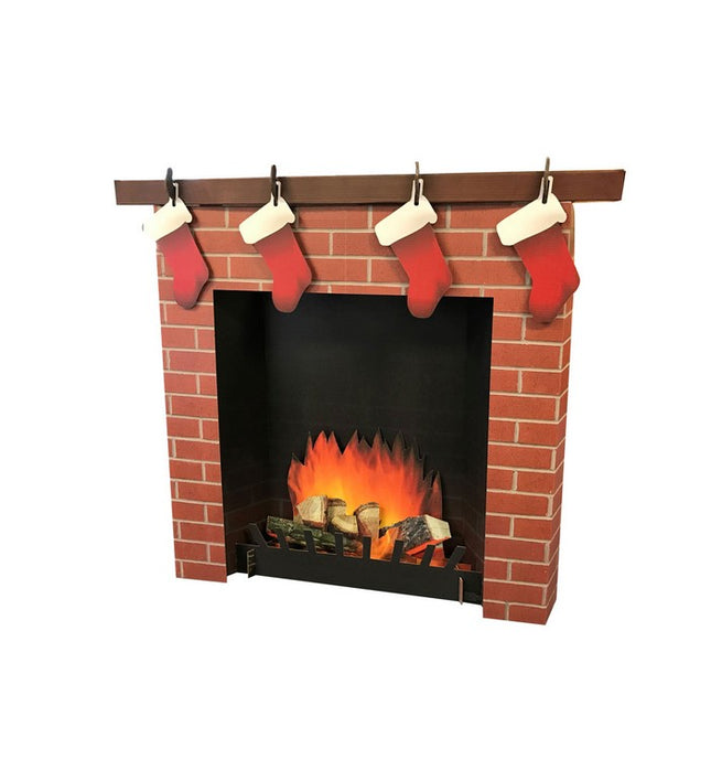3D Fireplace Cardboard Cutout