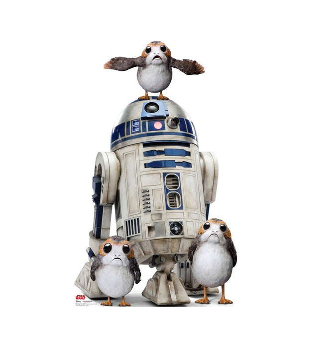 Porgs with R2-D2 Star Wars VIII The Last Jedi Cardboard Cutout