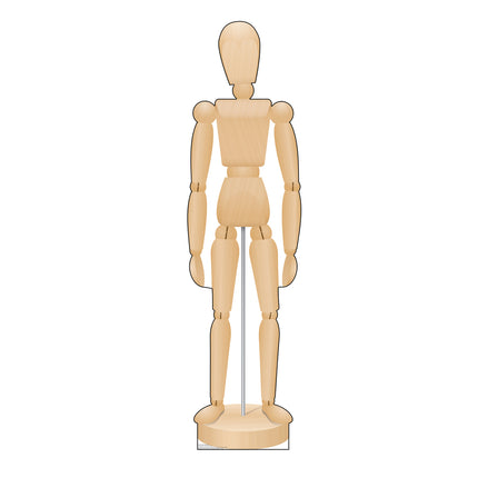 Poseable Wooden Mannequin Cardboard Cutout