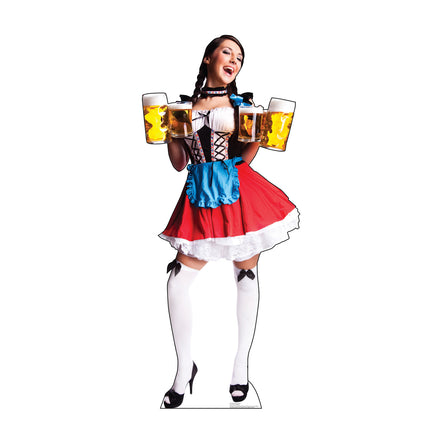 Oktoberfest Woman in Red Cardboard Cutout