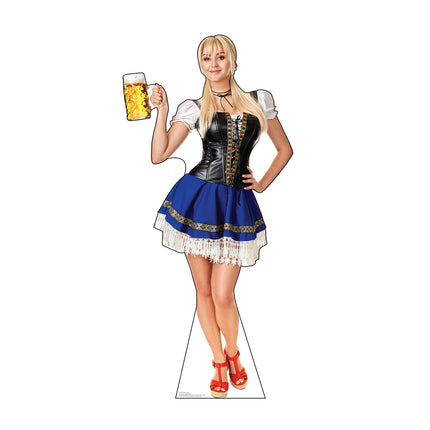 Oktoberfest Woman in Blue Cardboard Cutout