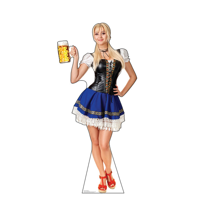 Oktoberfest Woman in Blue Cardboard Cutout