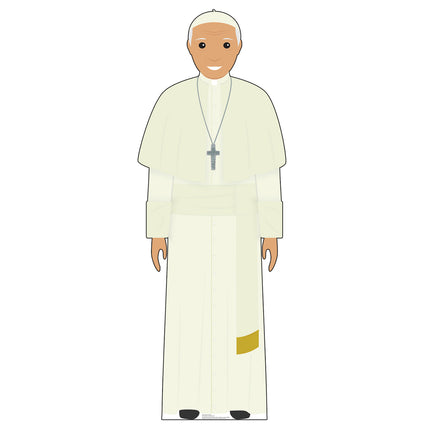 Cartoon Pope in White Cardboard Cutout