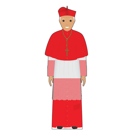 Cartoon Pope in Red Cardboard Cutout