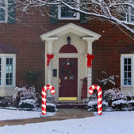 Candy Cane Outdoor Yard Signs - Set of 2