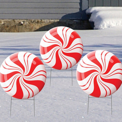 Peppermint Outdoor Yard Sign - Set of 3