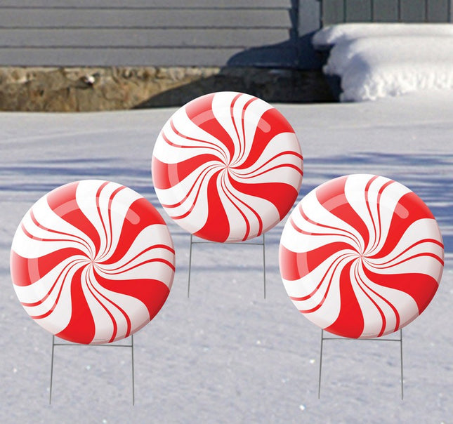 Peppermint Outdoor Yard Sign - Set of 3