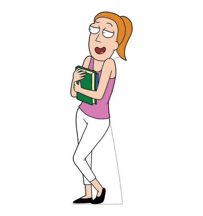 Rick and Morty Summer Holding Books Cardboard Cutout