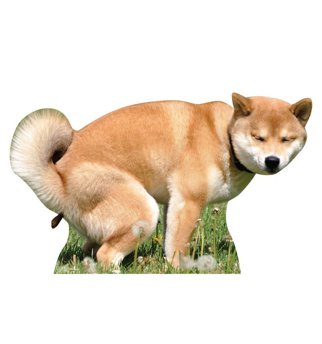 Pooping Dog Cardboard Cutout