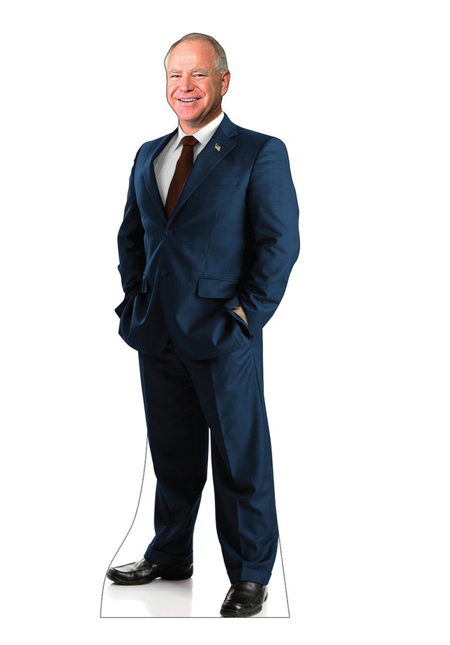Lifesize Tim Walz Outdoor Coroplast Cutout