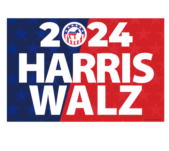 Harris Walz 2024 Coroplast Outdoor Yard Sign