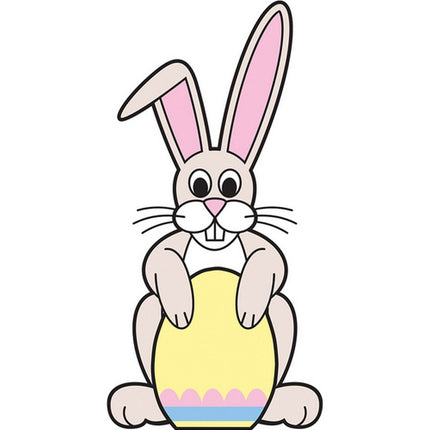 Easter Bunny with Egg Sign Board Cardboard Cutout