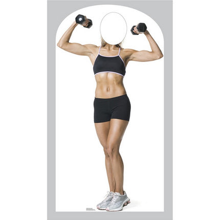 Muscle Woman Stand In Cardboard Cutout
