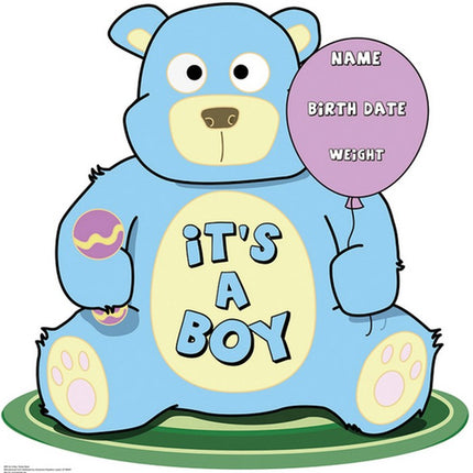 It's A Boy Teddy Bear Cardboard Cutout