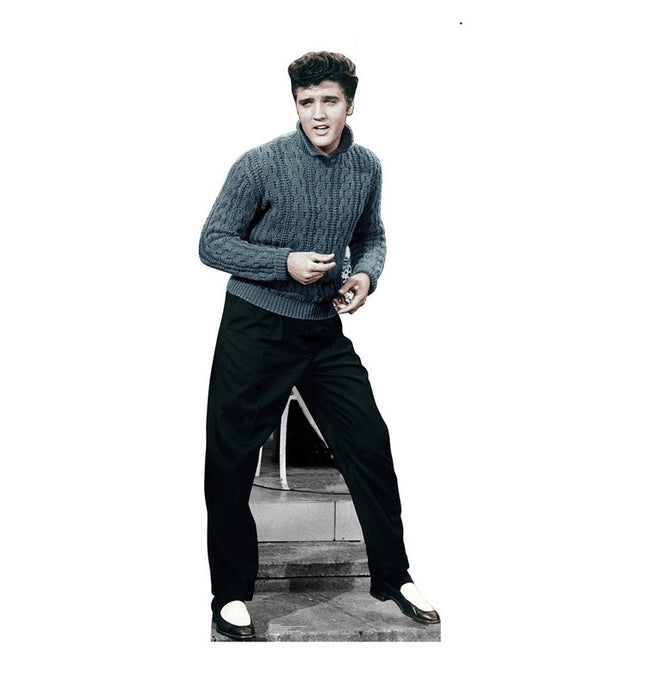 Elvis Blue Sweater Cardboard Cutout