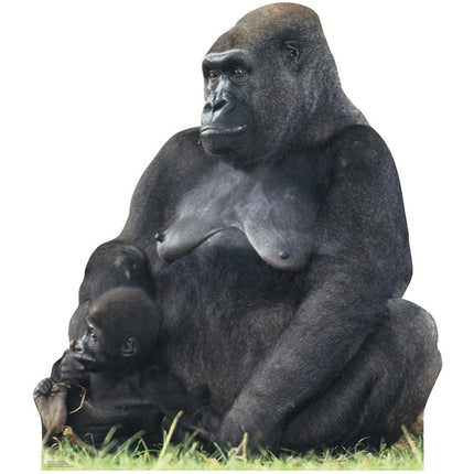 Gorilla Mom & Child Cardboard Cutout