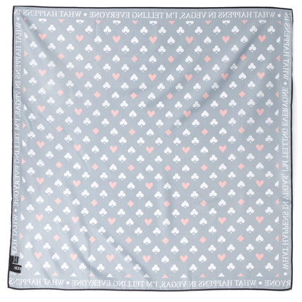 Satin Card Suits Vegas Black Scarf